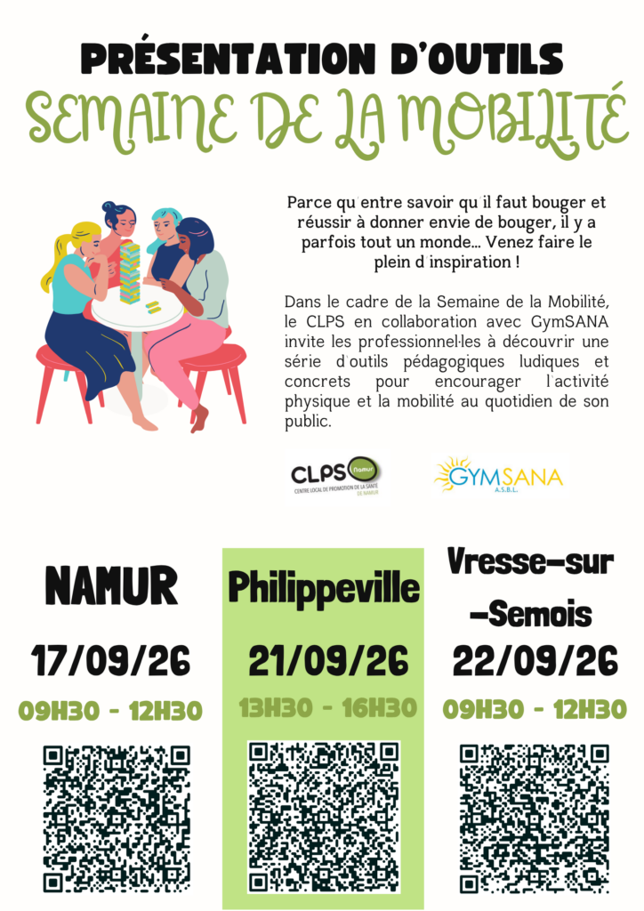 Semaine de la mobilité - Présentation d'outils - CLPS Namur - Vresse-sur-Semois - Namur - Philippeville